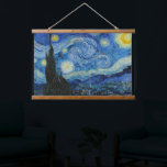 Starry Night | Vincent Van Gogh Hanging Tapestry<br><div class="desc">Starry Night (1889) by Dutch artist Vincent Van Gogh. Original artwork is an oil on canvas depicting an energetic post-impressionist night sky in moody shades of blue and yellow. 

Use the design tools to add custom text or personalize the image.</div>