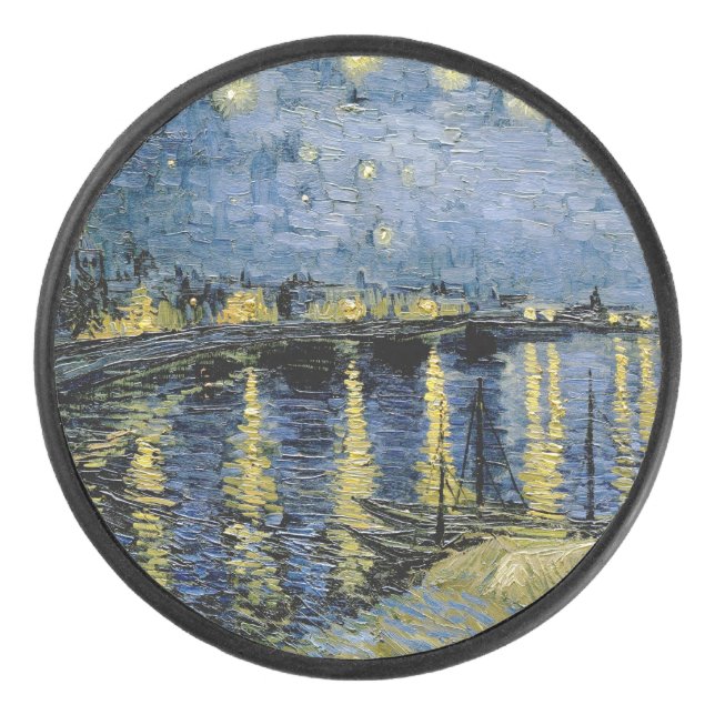 Starry Night  Vincent  van Gogh     Hockey Puck (Front)