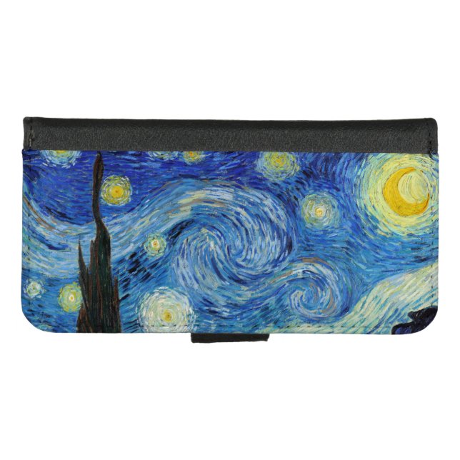 Starry Night, Vincent van Gogh iPhone Wallet Case (Front (Horizontal))