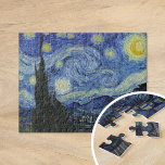 Starry Night | Vincent Van Gogh Jigsaw Puzzle<br><div class="desc">Starry Night (1889) by Dutch artist Vincent Van Gogh. Original artwork is an oil on canvas depicting an energetic post-impressionist night sky in moody shades of blue and yellow. 

Use the design tools to add custom text or personalize the image.</div>