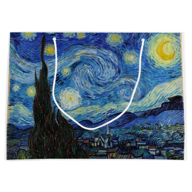 Starry Night, Vincent van Gogh Large Gift Bag (Front)