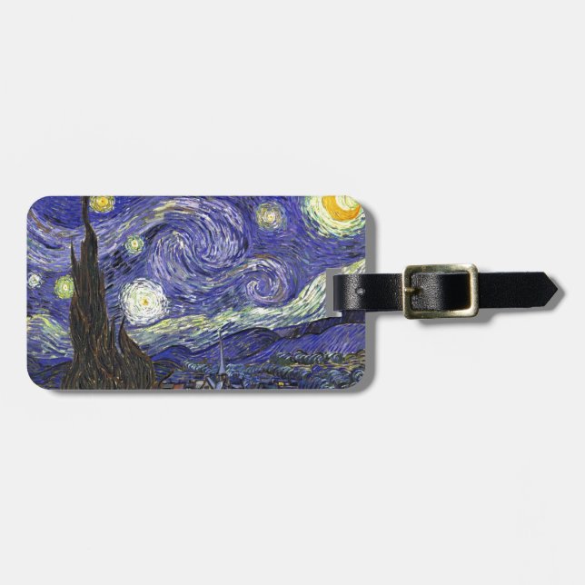 Starry Night, Vincent Van Gogh. Luggage Tag (Front Horizontal)