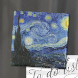 Starry Night | Vincent Van Gogh Magnet<br><div class="desc">Starry Night (1889) by Dutch artist Vincent Van Gogh. Original artwork is an oil on canvas depicting an energetic post-impressionist night sky in moody shades of blue and yellow. 

Use the design tools to add custom text or personalize the image.</div>