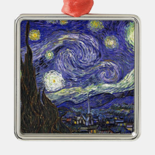 Starry Night, Vincent Van Gogh. Metal Ornament