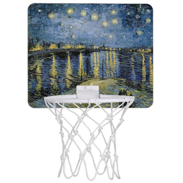  Starry Night  Vincent  van Gogh    Mini Basketball Hoop (Front)
