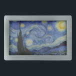 Starry Night Vincent van Gogh Painting Belt Buckle<br><div class="desc">This beautiful, fine art design shows Dutch post-Impressionist painter Vincent van Gogh's famous painting, "The Starry Night." Painted during his stay at the Saint Remy asylum in the 1880's, van Gogh depicted the rolling hills and cypress trees he saw from his window. He also added the village, which he could...</div>