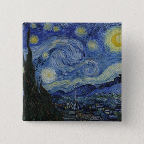 Starry Night Vincent van Gogh Painting Pinback Button