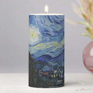 Starry Night Vincent Van Gogh PaintingCandle Pillar Candle