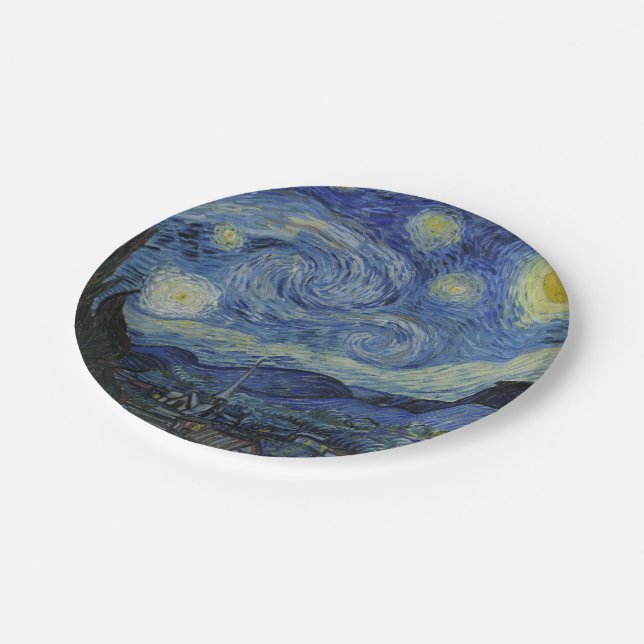 Starry Night Vincent van Gogh Paper Plates (Angled)