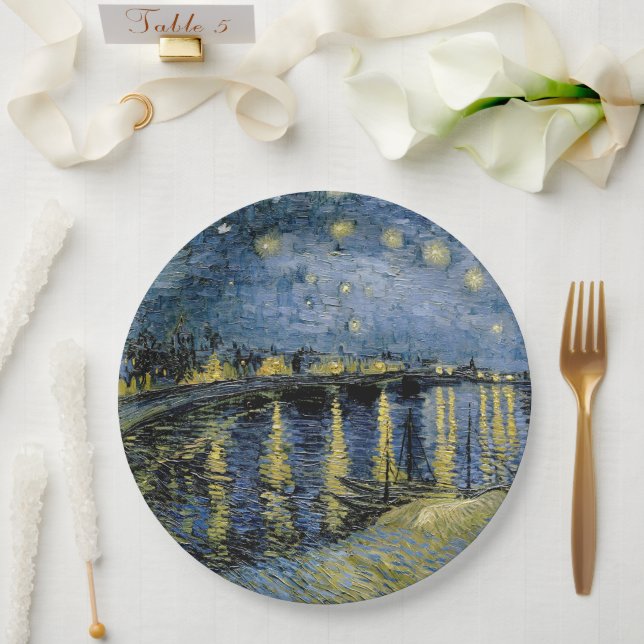  Starry Night  Vincent  van Gogh     Paper Plates (Wedding)