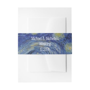 Starry Night Vincent Van Gogh Personalized Invitation Belly Band by LaborAndLeisure at Zazzle
