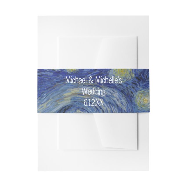 Starry Night Vincent van Gogh Personalized Invitation Belly Band (Front Example)
