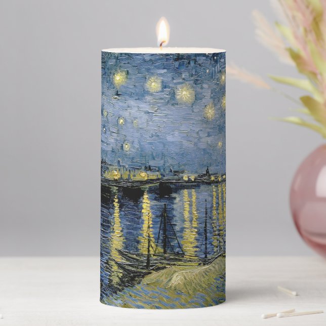  Starry Night  Vincent  van Gogh   Pillar Candle (In Situ)