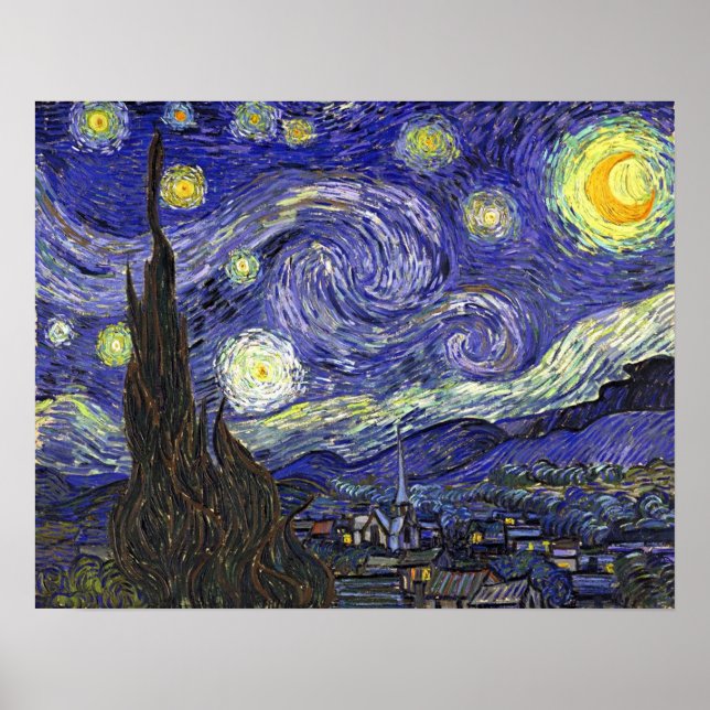 Starry Night, Vincent Van Gogh. Poster (Front)