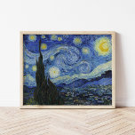 Starry Night | Vincent Van Gogh Poster<br><div class="desc">Starry Night (1889) by Dutch artist Vincent Van Gogh. Original artwork is an oil on canvas depicting an energetic post-impressionist night sky in moody shades of blue and yellow. 

Use the design tools to add custom text or personalize the image.</div>