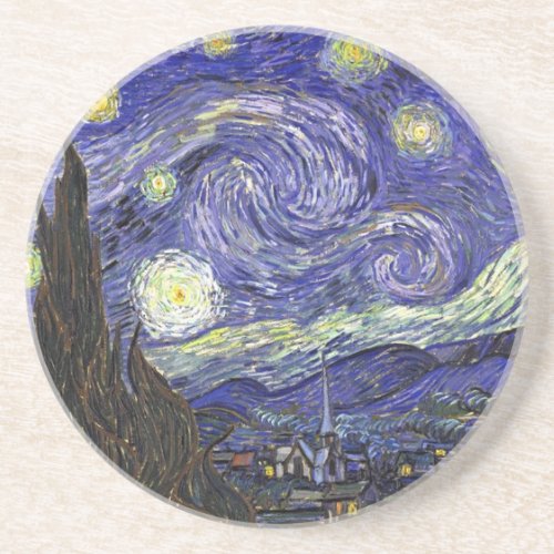 Starry Night Vincent Van Gogh Sandstone Coaster