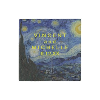 Starry Night Vincent Van Gogh Stone Magnet by LaborAndLeisure at Zazzle