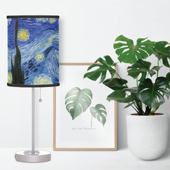 Starry Night Vincent Van Gogh Table Lamp by mangomoonstudio at Zazzle