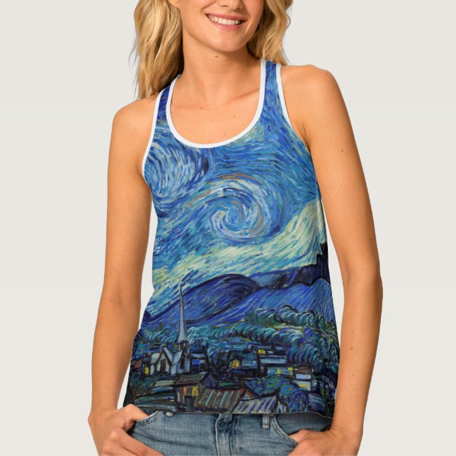Starry Night, Vincent van Gogh Tank Top (Front)