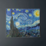 Starry Night | Vincent van Gogh Tapestry<br><div class="desc">Starry Night (1889) by Dutch artist Vincent Van Gogh. Original artwork is an oil on canvas depicting an energetic post-impressionist night sky in moody shades of blue and yellow. 

Use the design tools to add custom text or personalize the image.</div>