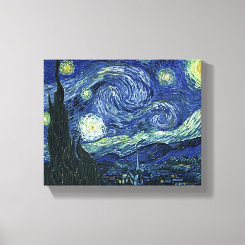 Starry Night Vincent van Gogh Vintage Painting Art Canvas Print