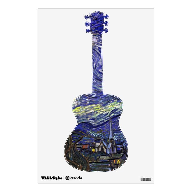 Starry Night, Vincent Van Gogh. Wall Decal (Front)