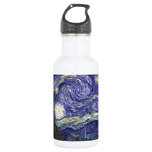 Starry Night, Vincent Van Gogh. Water Bottle (Front)