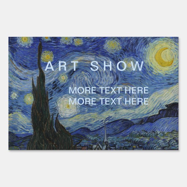 Starry Night Vincent van Gogh Yard Sign (Front)