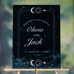 Starry Night Wedding Celestial Invitation, Galaxy Acrylic Sign