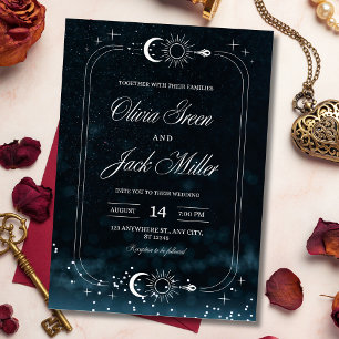 Starry Night Wedding Celestial Invitation, Galaxy  Save The Date