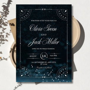 Starry Night Wedding Celestial Under The Stars  Invitation