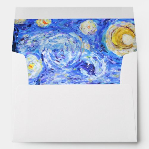 Starry Night Wedding Custom Invite Art Envelopes