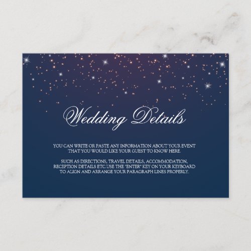 Starry Night Wedding Details Enclosure Card