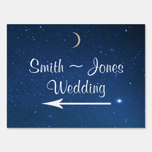 Starry Night Wedding Direction Sign (Back)