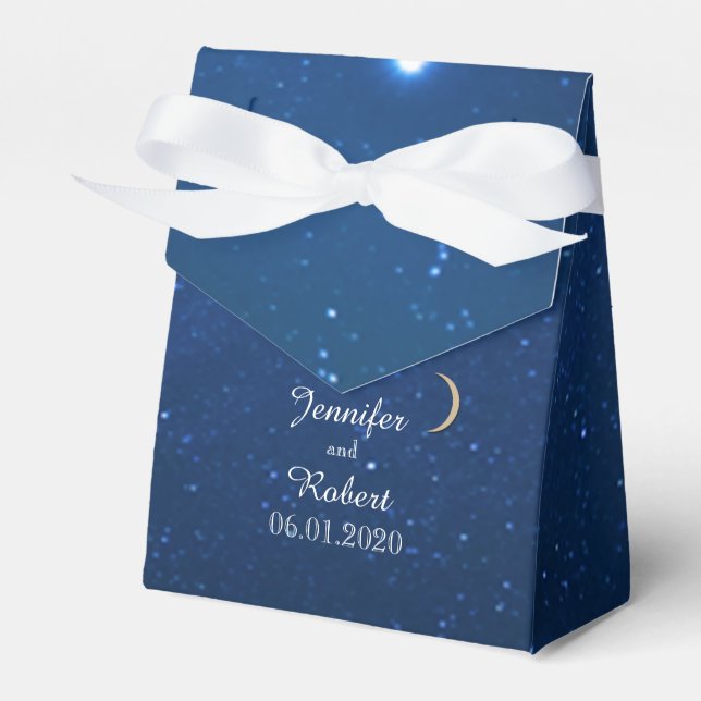 Starry Night Wedding Favor Box (Front Side)