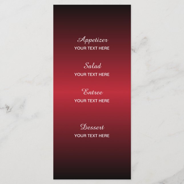 Starry Night Wedding in a Romantic Dark Red Menu (Front)