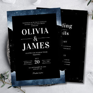 Starry Night Wedding Invitation, Elegant Night Sky Invitation