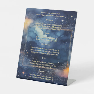Starry Night Wedding Menu Pedestal Sign