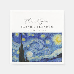 Starry night wedding napkins