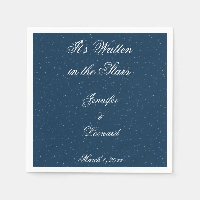 Starry Night Wedding Napkins (Front)