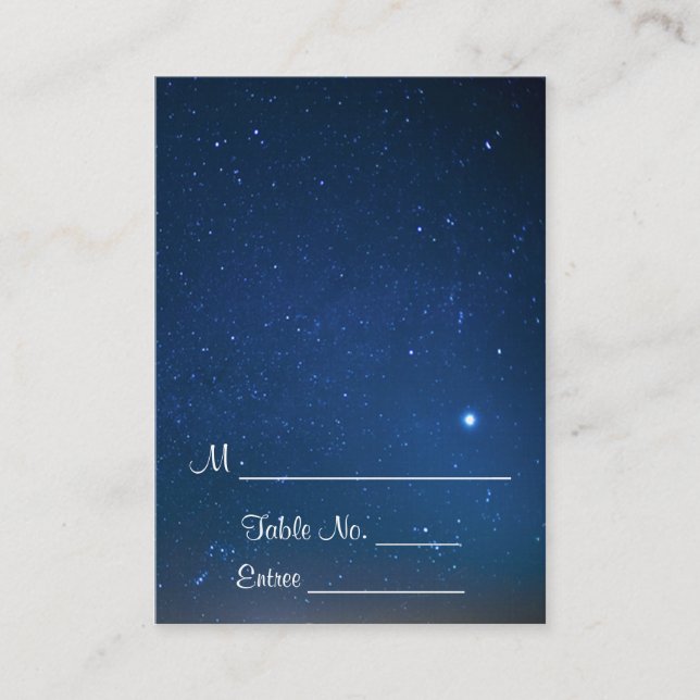 Starry Night Wedding Place Cards (Front)
