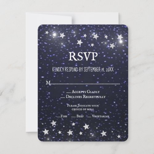 Starry Night Wedding RSVP Card