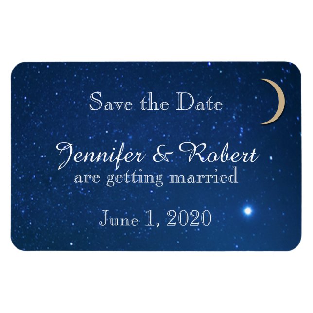 Starry Night Wedding Save the Date Magnet (Horizontal)