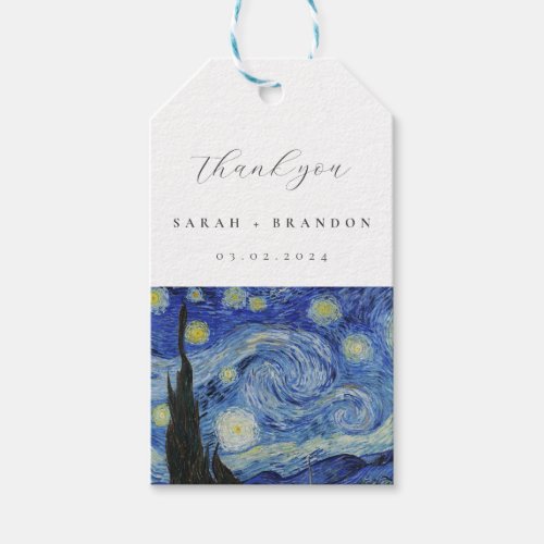 Starry Night wedding Thank you Gift Tags