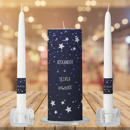 Starry Night Wedding Unity Candle Set