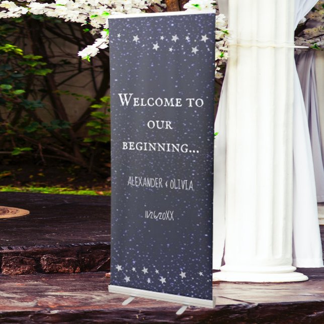 Starry Night Wedding Welcome Banner (Starry Night Wedding Welcome Banner)