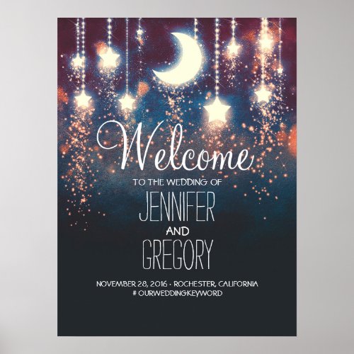 Starry Night Wedding Welcome Sign