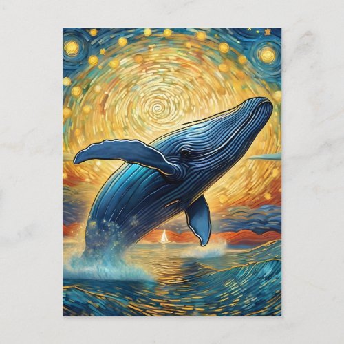 Starry Night Whale Postcard