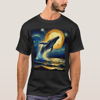 Starry Night Whale Van Gogh Lover T-Shirt
