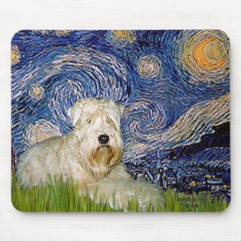 Starry Night _ Wheaten Terrier 1 Mouse Pad